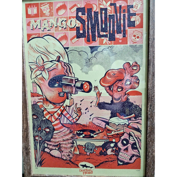 Signed Ryan Besch LE 47/100 Dogfish Head Brewery Print Mango Smoovie Framed Rare - Picture 2 of 7